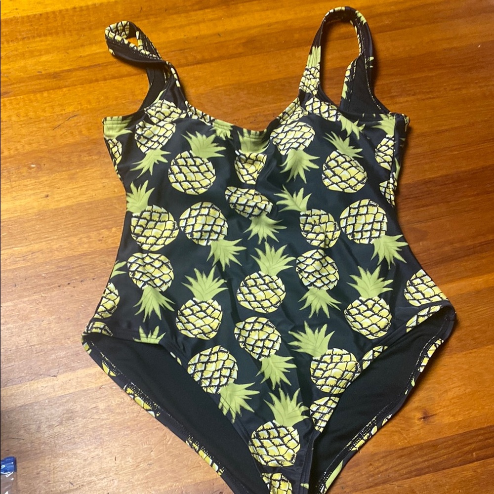 Pineapple Print One Piece Swimsuit